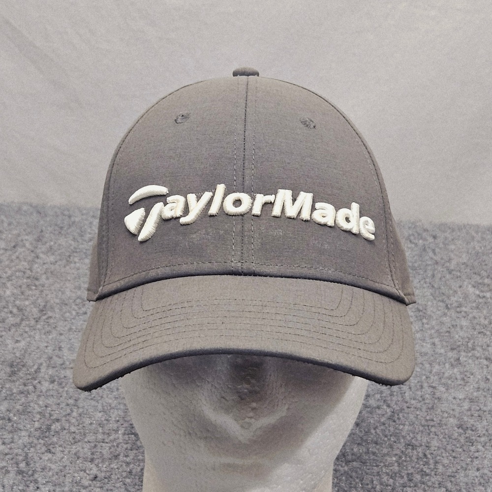 TaylorMade Golf‎ Hat Gray Embroidered Logo Strapback Golfcore Athleisure Dad Cap